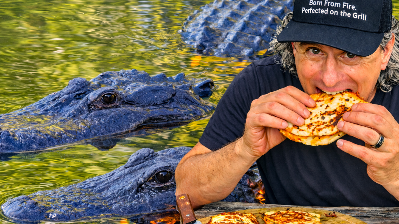 Cooking Steak Quesadillas Surrounded by Alligators in Florida